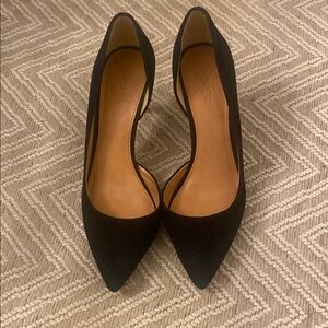 J. Crew d’ Orsay, suede  black pumps. Size 10, worn once!